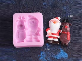 Molde silicona Papa Noel abrazado al reno